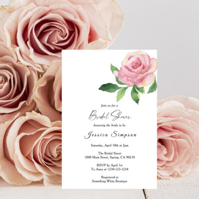 Rose Floral Bridal Shower Invitation (Creator Uploaded)