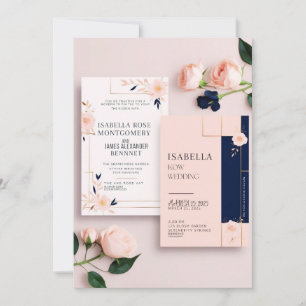 Rose Floral Editable Wedding Invitation Card