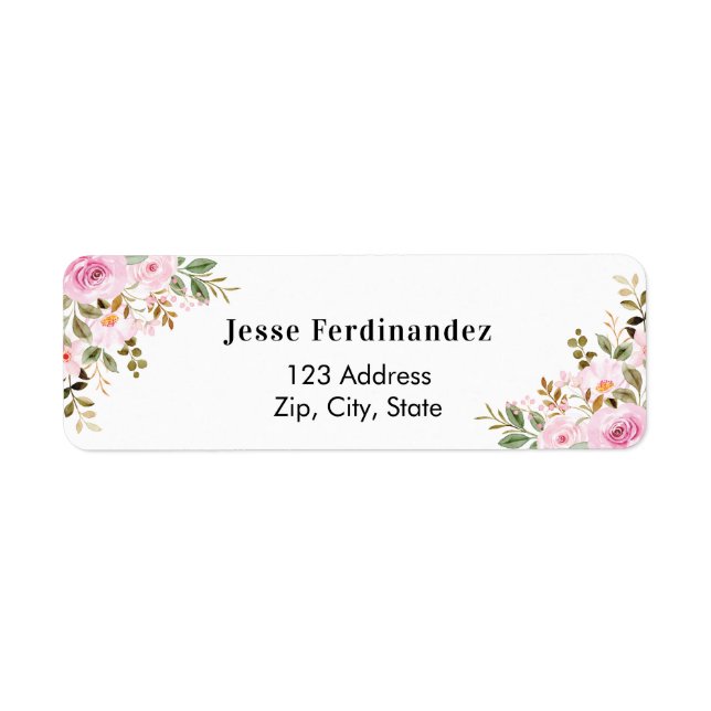 Rose floral eucalyptus flower Return Address Label (Front)