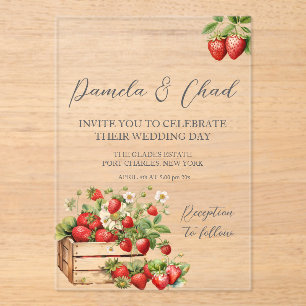 Rose Floral Eucalyptus Wedding Acrylic Invitations
