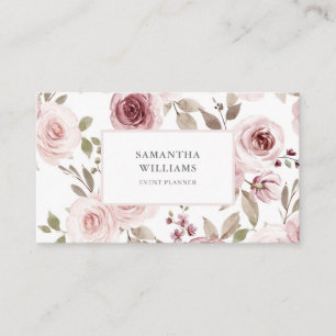 Rose Floral Event Planner Business Card