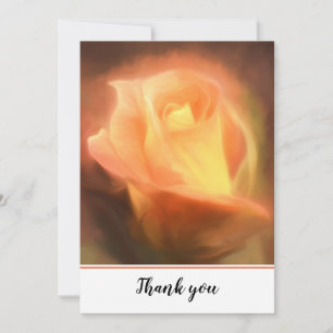 Rose Floral Flat Thank You Card