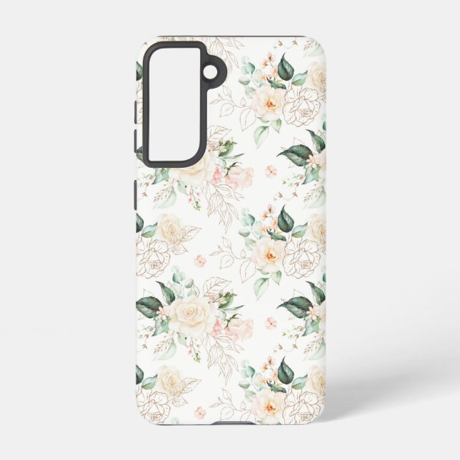 Rose Floral Garden Pattern Samsung Galaxy S21 Case (Back)