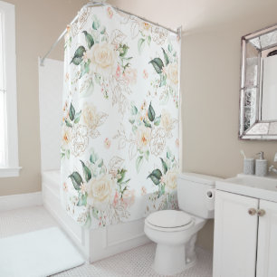 Rose Floral Garden Pattern Shower Curtain
