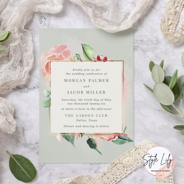 Rose Floral Garden Wedding Invitation (Creator Uploaded)
