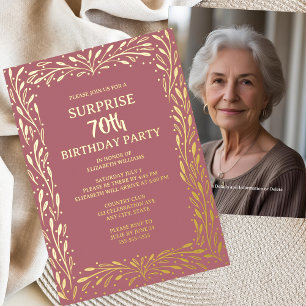 Rose Floral Glam 70th Custom Surprise Birthday 