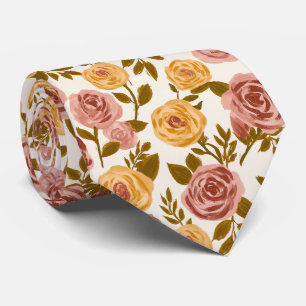 Rose Floral Groomsmen Wedding Tie