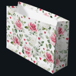 Rose Floral Hearts Bridal Shower Large Gift Bag<br><div class="desc">Rose Floral Hearts Bridal Shower</div>