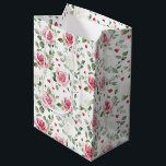 Rose Floral Hearts Bridal Shower Medium Gift Bag<br><div class="desc">Rose Floral Hearts Bridal Shower</div>