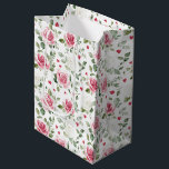 Rose Floral Hearts Bridal Shower Medium Gift Bag<br><div class="desc">Rose Floral Hearts Bridal Shower</div>