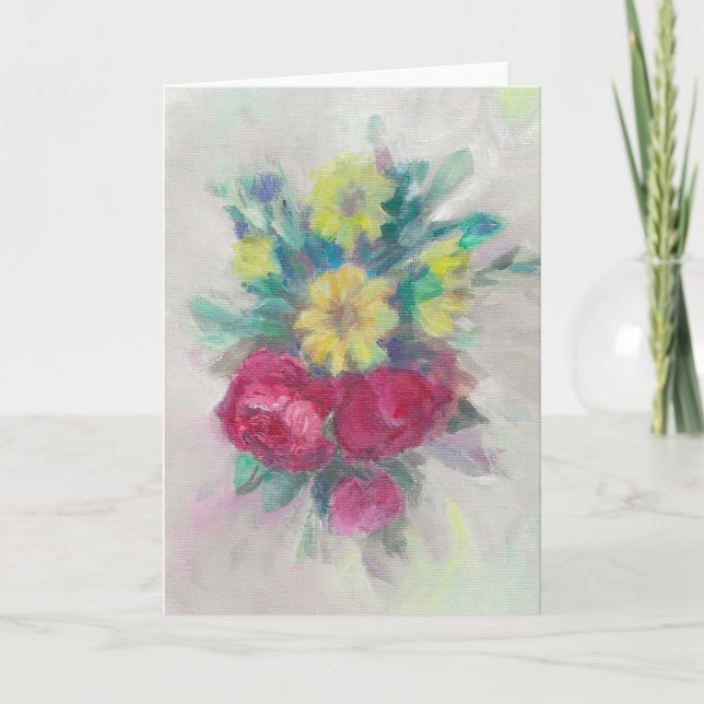 "Rose Floral Medley." Greeting Card (Front)