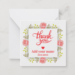 Rose Floral Thank You, Elegant Floral Card