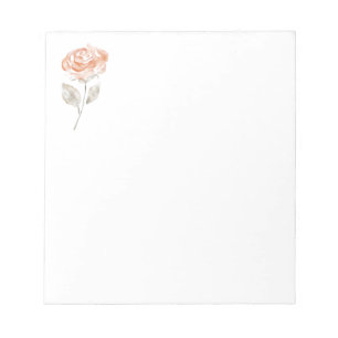 Rose , floral watercolor design notepad