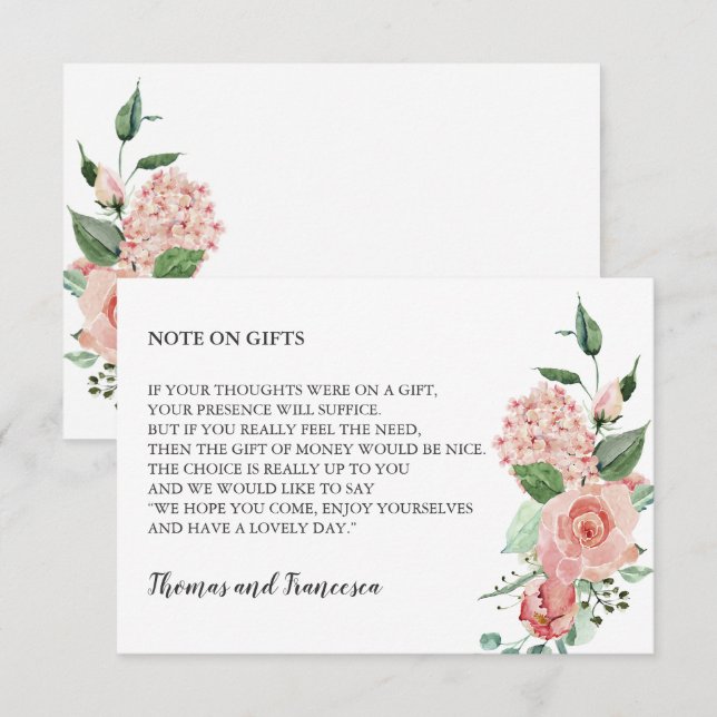 Rose Floral Watercolor Wishing Well Card (Front/Back)