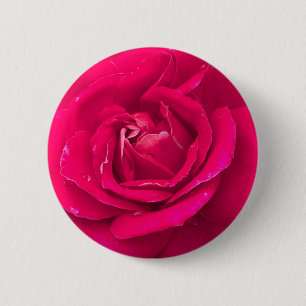 Rose flower 6 cm round badge