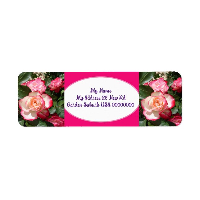 Rose Flower Art Red White Return Address Labels (Front)