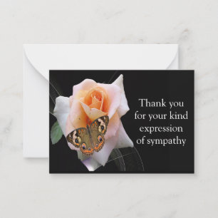 Rose Flower Blossom After Funeral Thank You Cards