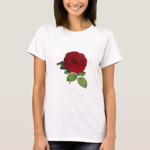 Rose Flower Blossoms Red Green Isolated Vintage T-Shirt