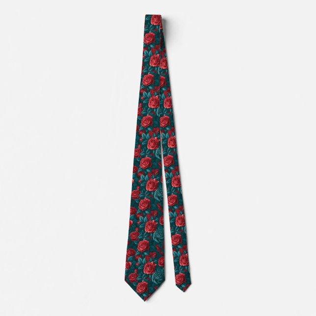 Rose Flower Bride Father Fancy Wedding  Tie (Front)