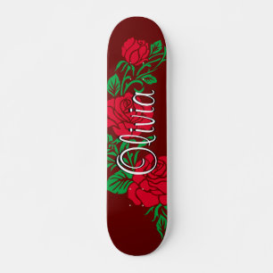 Rose flower design skateboard