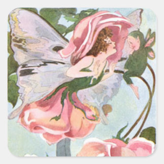 Rose Flower Fairy Square Sticker