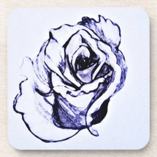 Rose Flower hand sketch Coaster