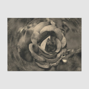 Rose Flower In Bloom Abstract Sepia Decoupage Tissue Paper