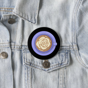 Rose Flower Latte 7.5 Cm Round Badge