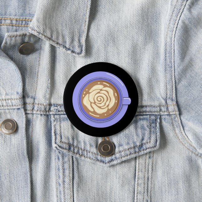 Rose Flower Latte  7.5 Cm Round Badge (In Situ)