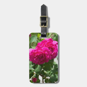 Rose flower luggage tag