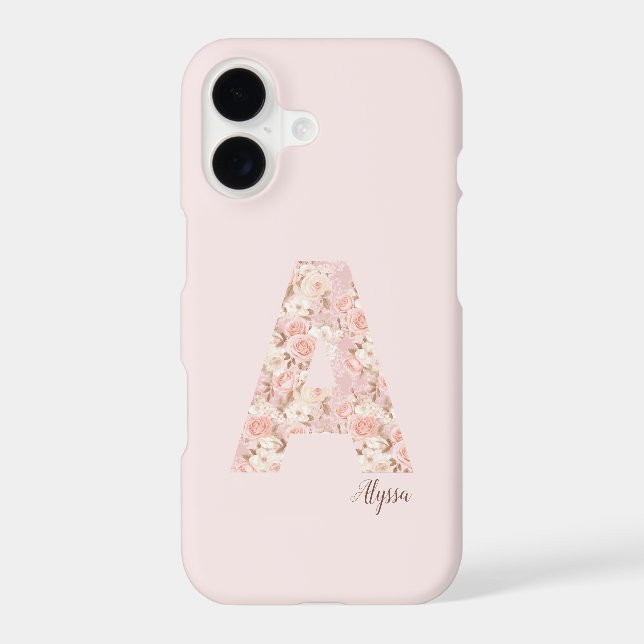Rose Flower Monogram phone case (Back)