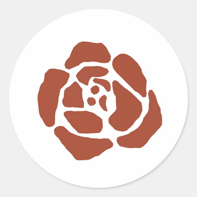 Rose Flower Motif Block Print Stickers (Front)