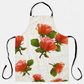 Rose flower pattern, vintage background. apron