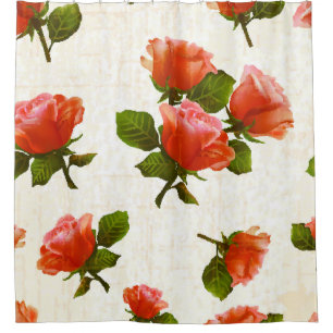 Rose flower pattern, vintage background. shower curtain