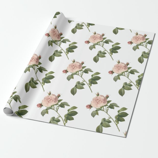 Rose Flower Pattern Wrapping Paper (Unrolled)