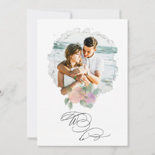 *~* ROSE Flower PHOTO RSVP + QR AR6 Wedding Invit Invitation