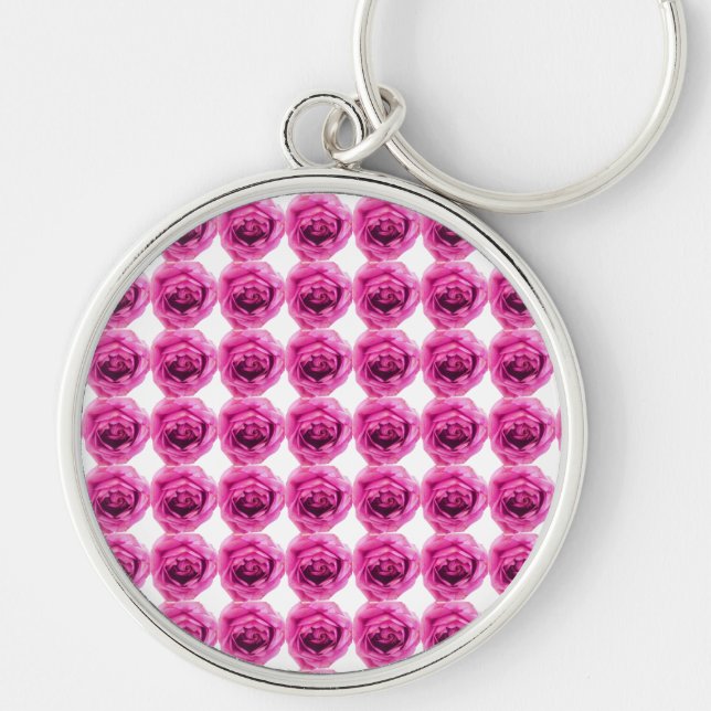 Rose Flower Pink Key Ring (Front)