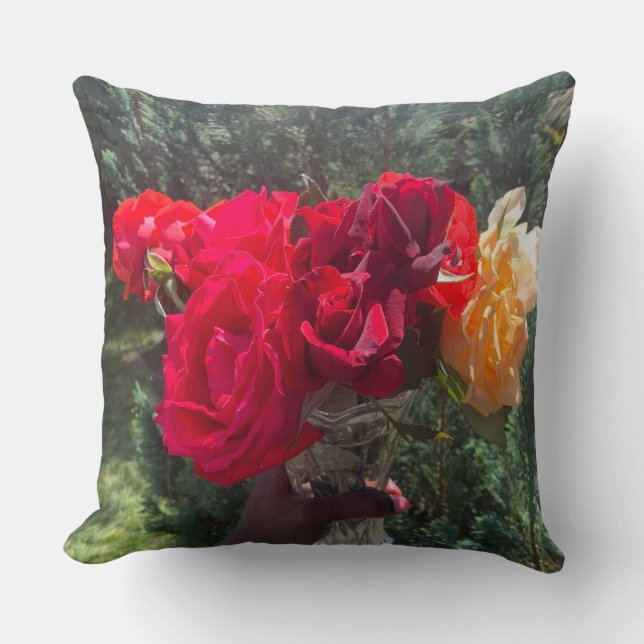 Rose flower throw Pillow (Front)