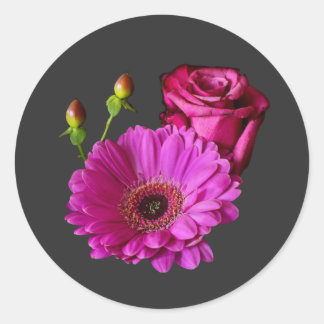 Rose flower vintage roses flower blossom classic round sticker