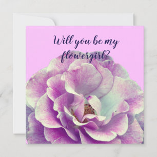 Rose Flower, Will you be my flowergirl Thank You Card