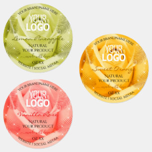 Rose Flower Yellow Orange Pink Product Labels Logo
