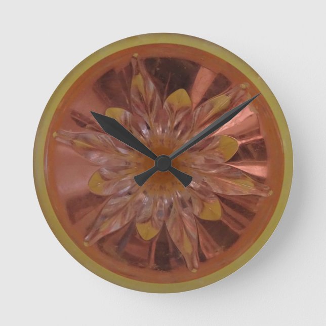 Rosé Flower Yellow Wall Clock (Front)