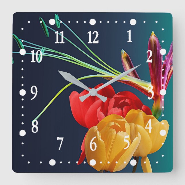 Rose Flowers-17250 Square Wall Clock (Front)