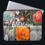 Rose Flowers Cacti Photo Collage Blossom Script Laptop Sleeve<br><div class="desc">Brilliantly red, yellow, and orange-hued roses and lush green, aqua, and black cacti shout warm, summer days. Enjoy the blossoms and the peaceful atmosphere of a vibrant garden whenever you use this stunning, colourful photography neoprene laptop sleeve. This laptop sleeve comes in three sizes: 15", 13", and 10”. Makes a...</div>