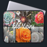 Rose Flowers Cacti Photo Collage Blossom Script Laptop Sleeve<br><div class="desc">Brilliantly red, yellow, and orange-hued roses and lush green, aqua, and black cacti shout warm, summer days. Enjoy the blossoms and the peaceful atmosphere of a vibrant garden whenever you use this stunning, colourful photography neoprene laptop sleeve. This laptop sleeve comes in three sizes: 15", 13", and 10”. Makes a...</div>