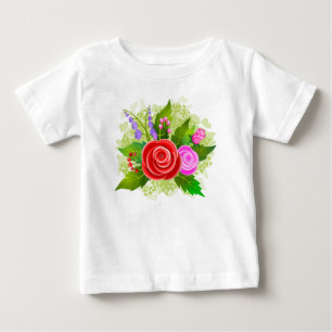 Rose Flowers Illustration Baby T-Shirt