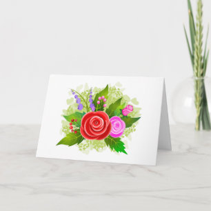 Rose Flowers Illustration Card