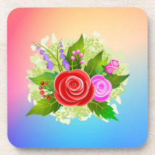 Rose Flowers Illustration Coaster
