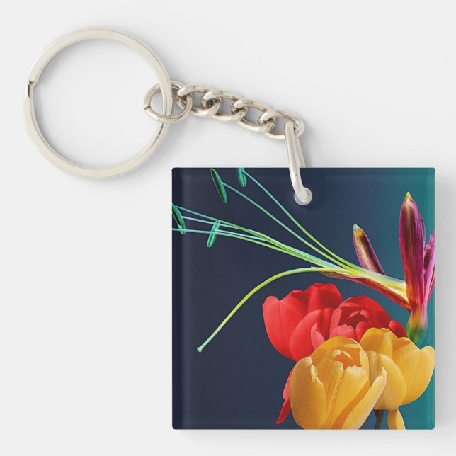 Rose Flowers Key Ring (Front)