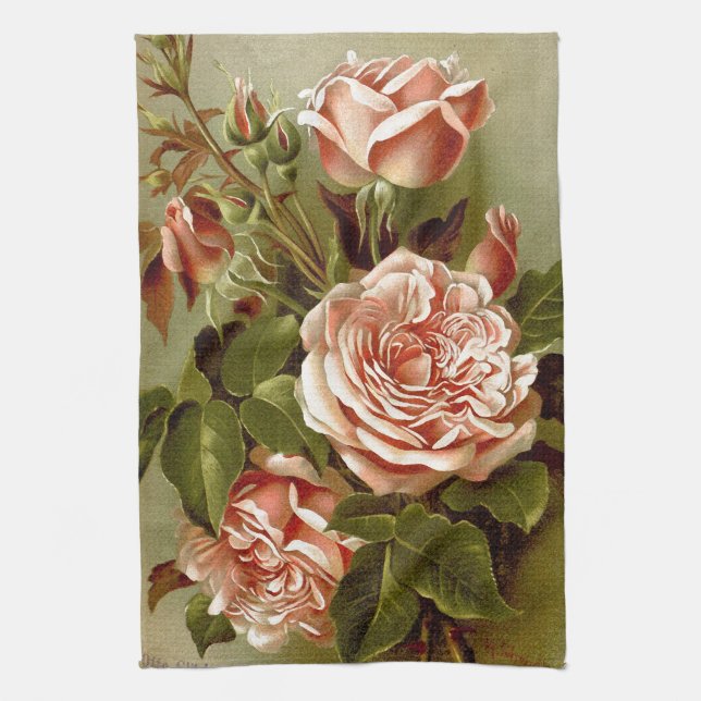 Rose Flowers Kitchen Towels (Vertical)